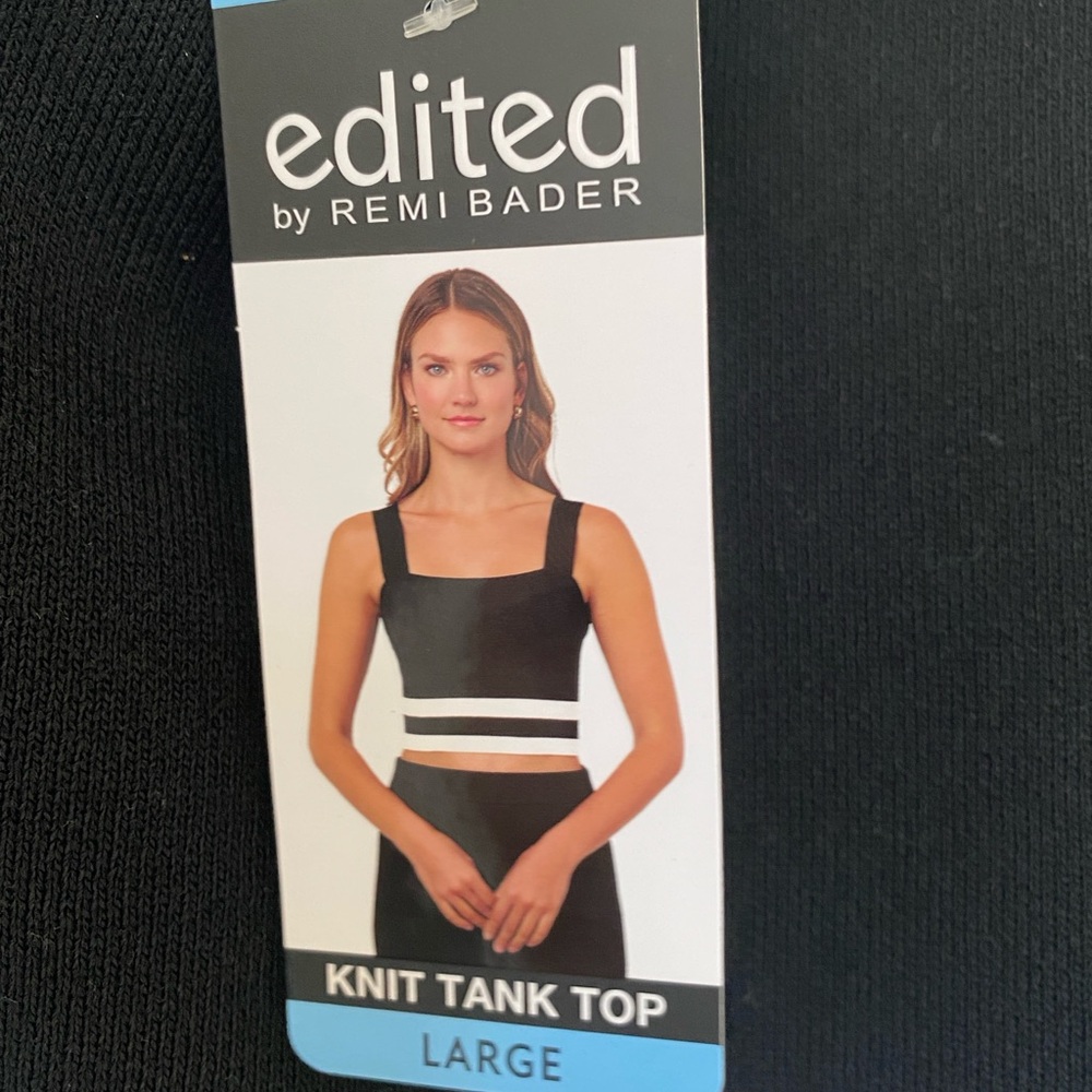 NWT Black and White Striped Crop Top and Skirt Set.